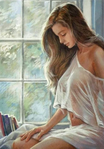 Norimpex pittura con diamanti Pózování u okna 30 × 40 cm
