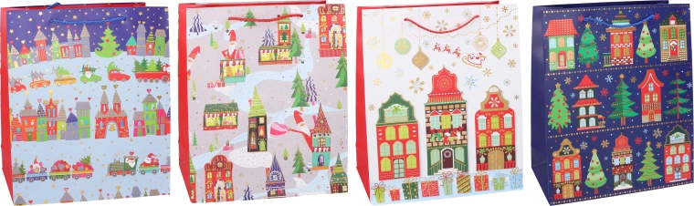 Borsa regalo natalizia M 26 × 32 × 10 cm - 1 pezzo