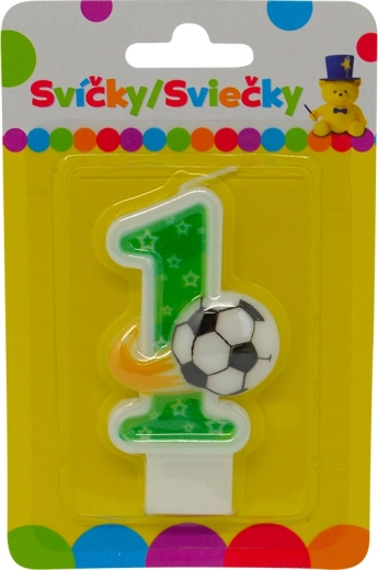 Candela di compleanno numero 1 con pallone