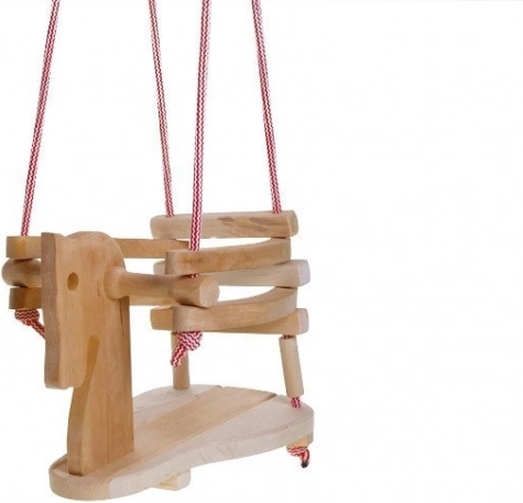 Altalena in legno a cavallino per bambini