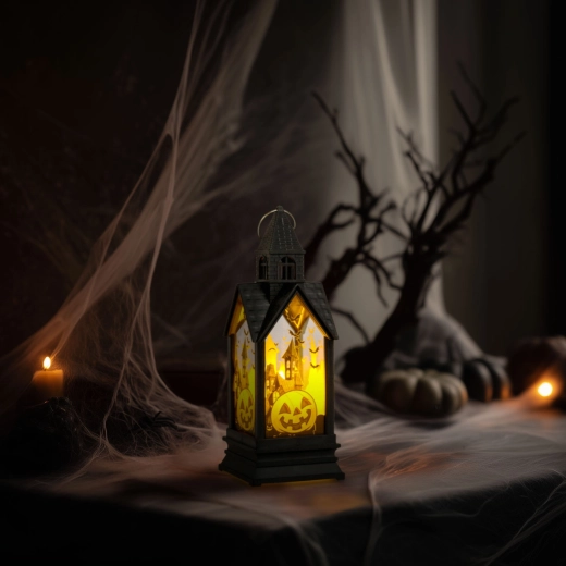 Decorazione luminosa di Halloween a forma di zucca con LED giallo