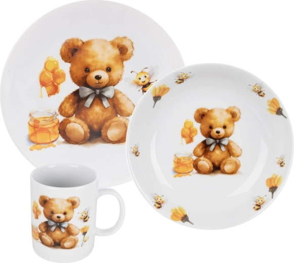 Set di stoviglie per bambini Orsetto, 3 pezzi