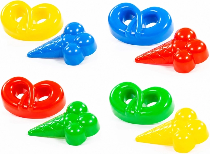 Formine per la sabbia per bambini gelato e pretzel (2 pz)
