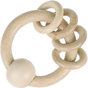 Sonaglio in legno ad anello con anellini Heimess Nature