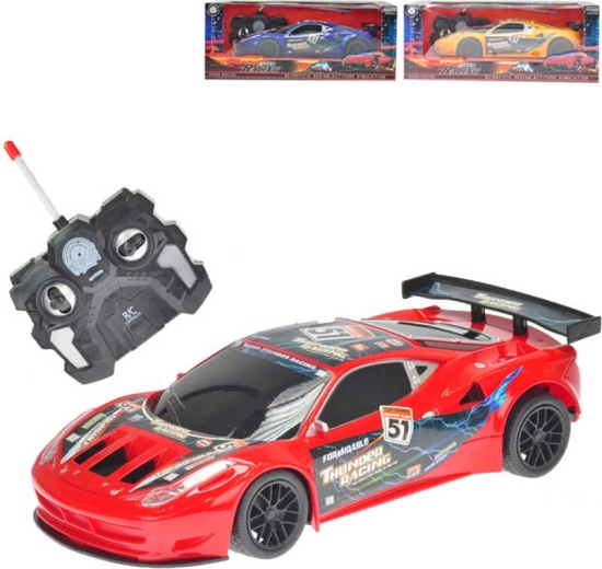 Auto sportiva RC telecomandata 27 MHz con luce 23 cm - 1 pezzo