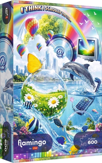 Puzzle Trefl Flamingo: caos di internet Y2K 600 pezzi
