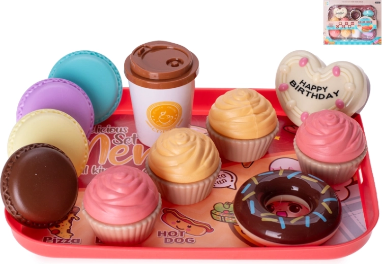 Set da pasticceria con vassoio 22 × 16 cm, 11 pezzi