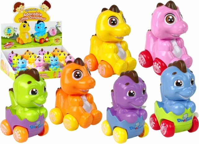 Dinosauro a carica in ovetto con ruote