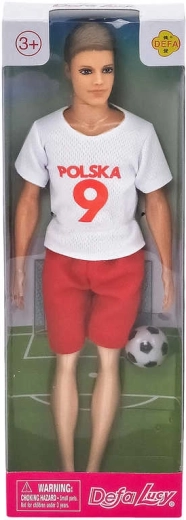 Defa Lucy bambola calciatrice in divisa Polonia con pallone 30 cm - 1 pezzo