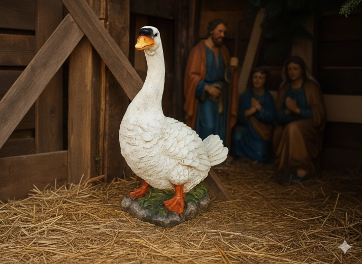Figura decorativa oca 51 cm per presepe e interni