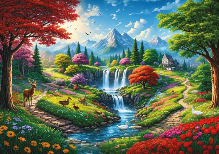 Puzzle Ai piedi delle montagne 500 pezzi ART PUZZLE