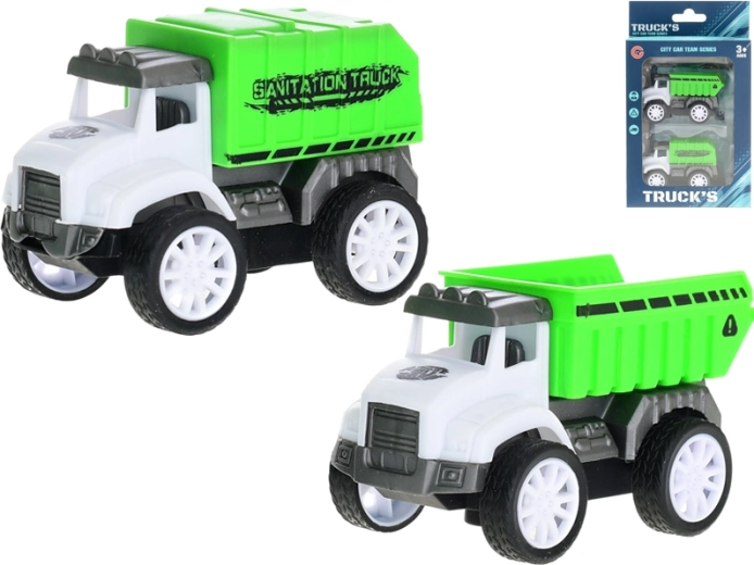 Set di camioncini per le pulizie 7,5 cm con retrocarica, 2 pz