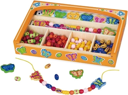 Set di perline in legno per infilare