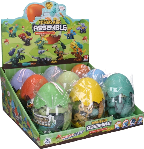 Kit di costruzione a vite dinosauro nell'uovo 16 cm - 1 pezzo