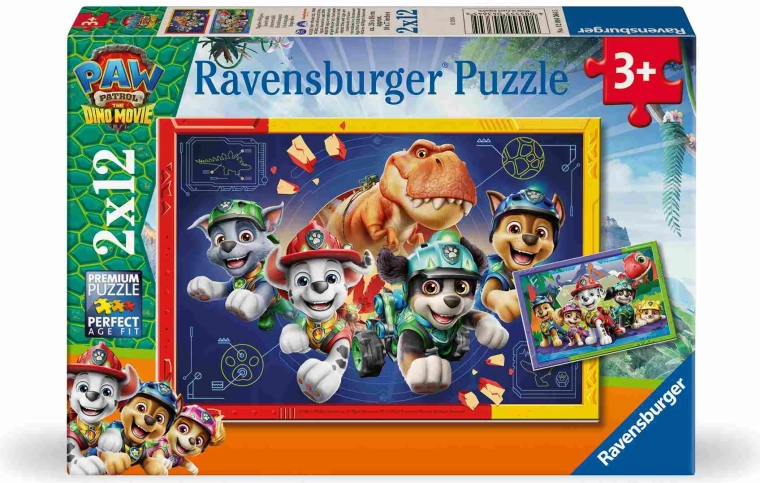 Ravensburger Paw Patrol: Il film dei dinosauri – puzzle 2×12 pezzi