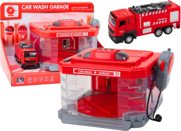 Autolavaggio dei pompieri con ricetrasmittente, luci, suoni ed effetto acqua