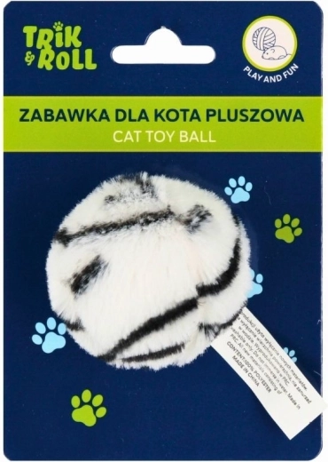 Giocattolo di peluche per gatto bianco e nero
