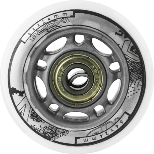 Set di ruote PU bianche 64 × 24 mm con cuscinetti ABEC 7 NILS EXTREME