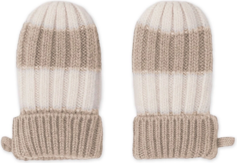 Guanti in merino Lodger Stripe beige 0–12 mesi