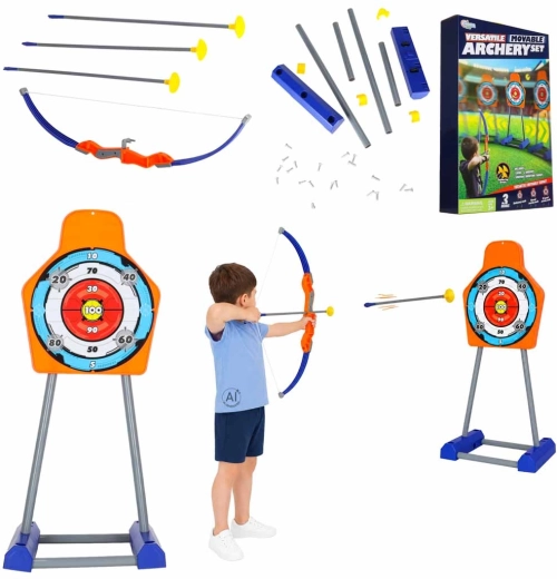 Arco per bambini con frecce a ventosa e bersaglio mobile