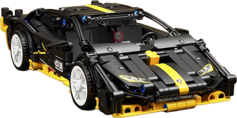 Set di costruzione di un'auto sportiva nera, 589 pezzi