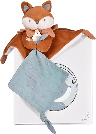 Set regalo doudou: volpe di peluche Timo con copertina e aggancio per ciuccio 20 cm