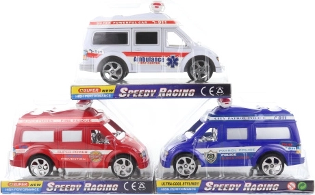 Auto di soccorso a retrocarica, in plastica, 19 cm