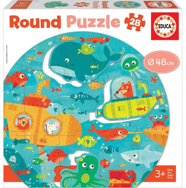 Puzzle rotondo Educa Profondità del mare 28 pezzi