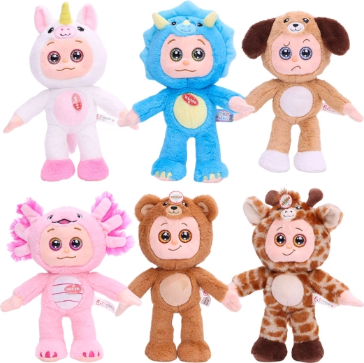 Animaletto di peluche pieghevole con occhi luminosi, edizione ZOO, 25 cm - 1 pezzo