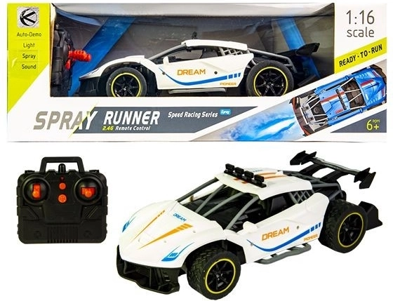 Automobile RC sportivo da corsa bianco con effetto fumo - 1 pezzo