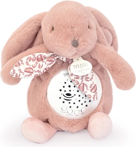 Doudou carillon con proiezione Coniglietto rosa