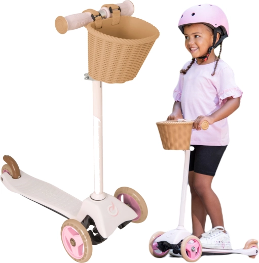EVO monopattino a tre ruote per bambini con cestino Mini Cruiser rosa