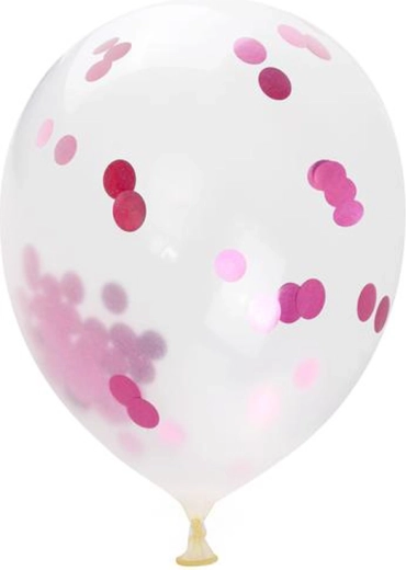 Palloncini con coriandoli rosa 30 cm (5 pz) TORO