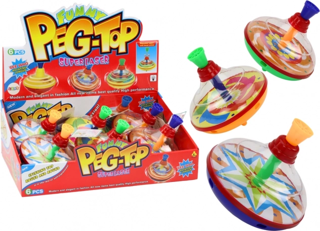 Trottola tradizionale per bambini, 15 cm x 14 cm, 3 motivi