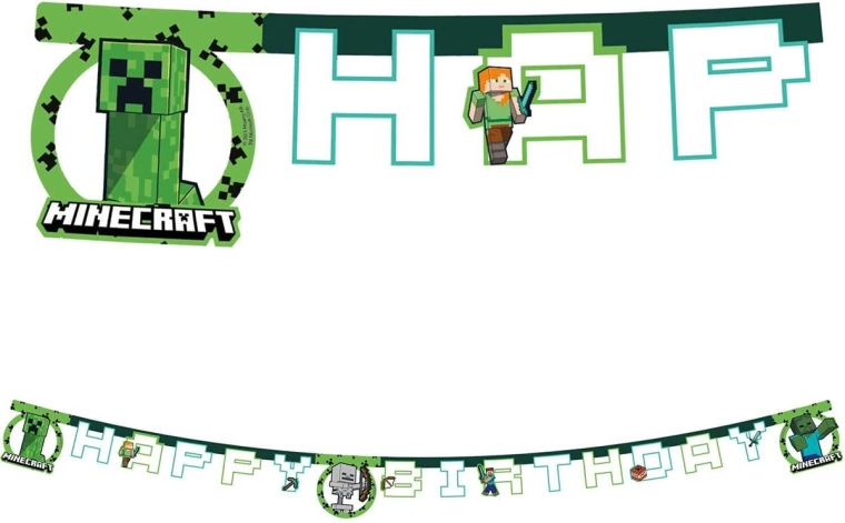Banner sospeso Procos Minecraft happy birthday 2 m