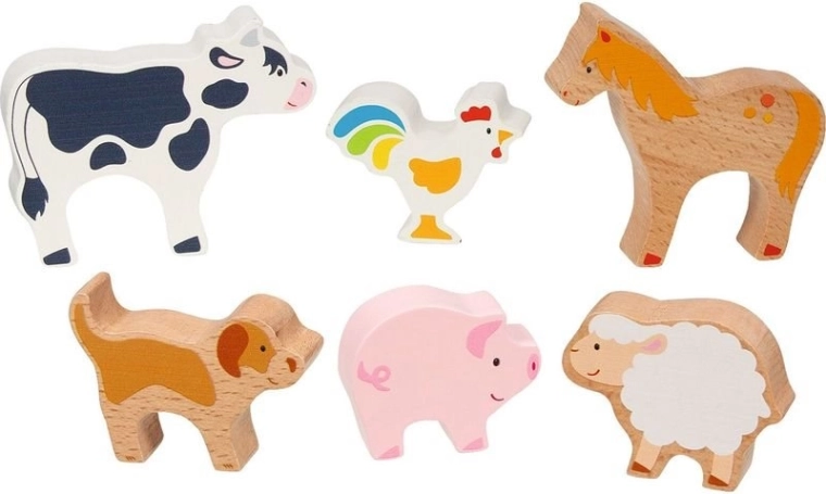 Goki animali da fattoria in legno – set da 6 pz