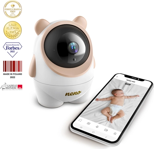 Neno Ami baby monitor con Wi‑Fi e telecamera rotante 4 MP