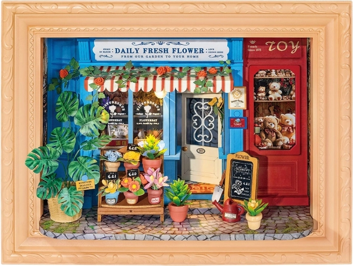 RoboTime puzzle 3D in legno con cornice Fioreria Fresh Flower