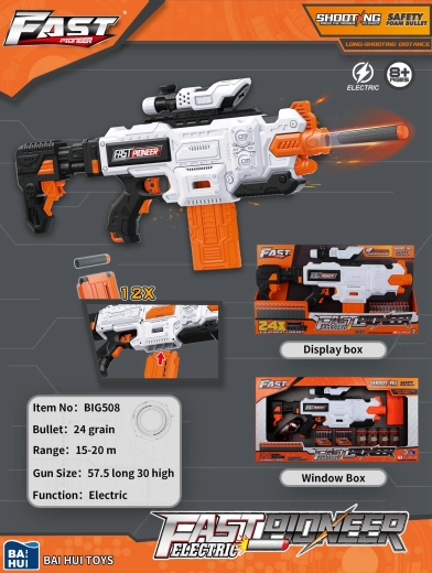 Pistola per bambini Fast Pioneer con mirino e caricatore