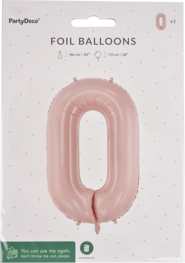 Palloncino in foil numero 0 beige 72 cm