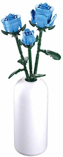 SLUBAN rose blu in vaso – set di costruzione con mattoncini