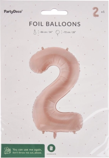 Palloncino in alluminio numero 2 beige 72 cm