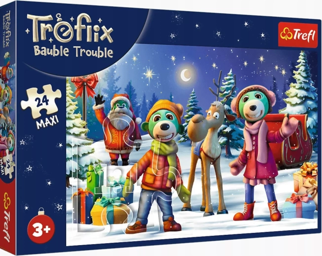 Puzzle Trefl – Famiglia Treflik: costruiamo un pupazzo di neve, 24 pezzi
