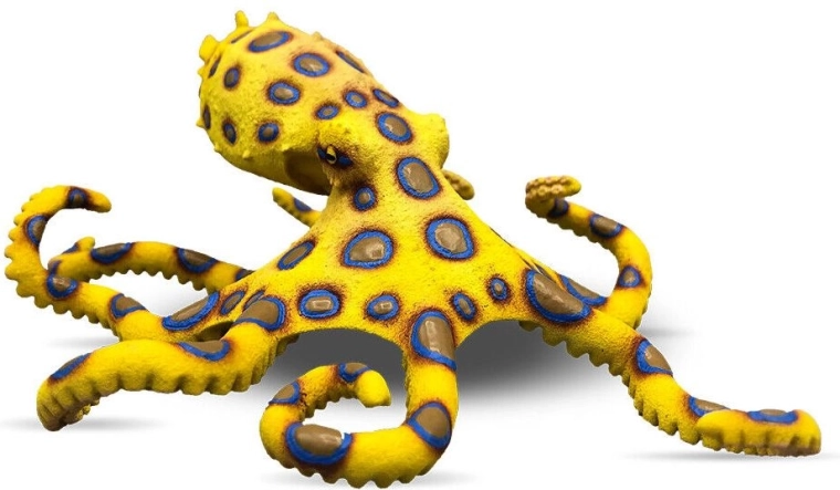 Bullyland figurina di polpo dagli anelli blu