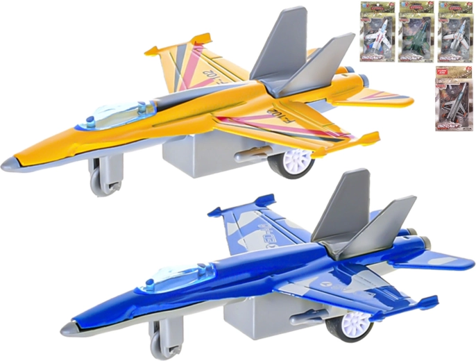 Aereo militare in metallo 11 cm con retrocarica, 6 modelli