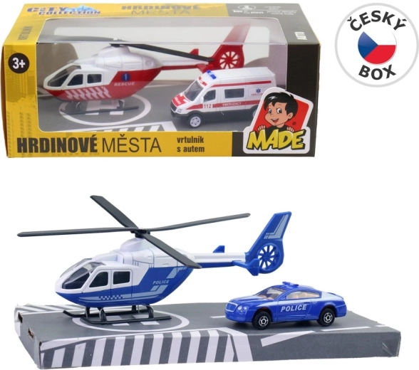 Set di soccorso – elicottero e ambulanza in metallo