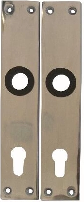 Placca per porta 72 con foro per cilindro K 489, alluminio, 1 paio
