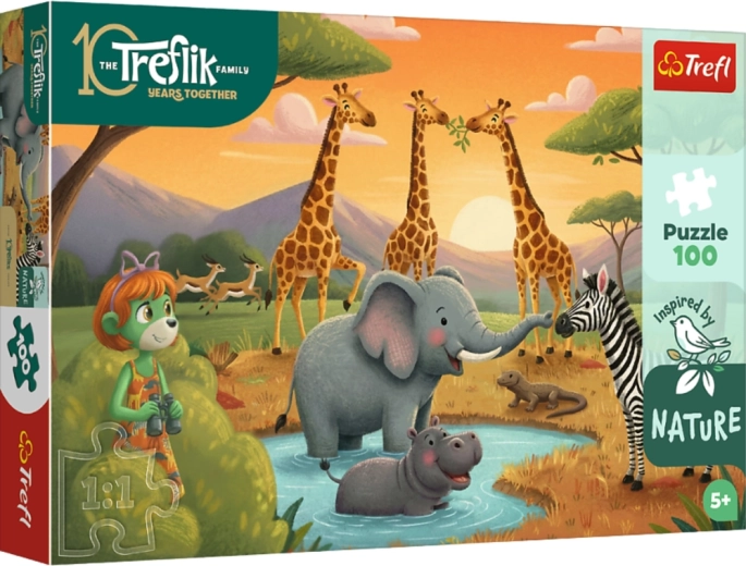 Puzzle da 100 pezzi – allegra compagnia FAMIGLIA TREFLIK – TREFL