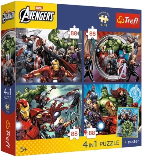 Puzzle premium plus kids Avengers: gli eroi sono tra noi (4x88 pezzi)