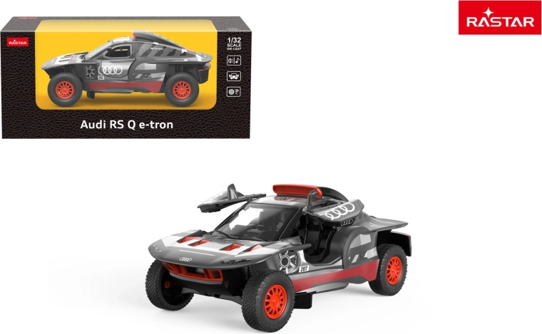 Auto in metallo Rastar Audi RS Q e-tron 1:32 grigio - 1 pezzo